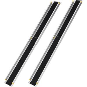 1 Pair 8 FT Telescoping Portable Wheelchair Ramps for Steps, Adjustable Wheelchair Ramp with Anti-Slip Surface and Storage Bag, 600 Lb Weight Capacity