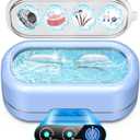 Professional Ultrasonic Jewelry Cleaner with Digital Timer,50KHz Ultrasonic Cleaner Machine with 304 Stainless Steel for Jewelry,Eyeglasses, Rings, Coin, Watch Strap, Dentures, Hygiene Items (Blue)