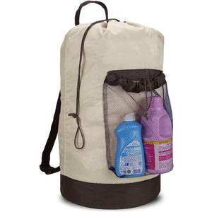 Dalykate Backpack Laundry Bag, 115L Large Hamper with Shoulder Straps, Drawstring Closure, Mesh Pocket, Khaki
