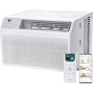 TCL H8W35W 8,000 8000 BTU Smart Window Air Conditioner, Fan & Dehumidifier, 350 Sq. Ft, Remote Control, Compatible with Alexa/Google Assistant, White