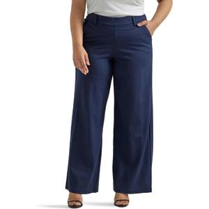 Lee Womens Ultra Lux Comfort Any Wear Wide Leg Pant (20 Plus Petite, Emperor Navy)