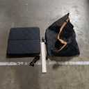 Large Dog Car Cage Black And Orange Leather Material, 24*24*20 in