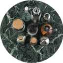 Marble Lazy Susan, 16 in Turntable Organizer for Cabinet Pantry Kitchen Countertop Fridge Bathroom Makeup Vanity Countertop, Detachable Organizer (Indian Green)