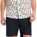 M MAELREG Mens Hawaiian Shirts Short Sleeve Button Down Tropical Beach Floral Solid Print Summer Vacation Mens Casual Shirts (L)