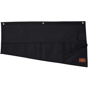 AMIREE 16 Pockets Wrench Roll Up Pouch, Ratchet & Standard (SAE/MM) Wrench Roll Pouches, Heavy Duty Tool Bag, 100% PVC Laminated Waterproof Tools Pouch - (Tools are not Included) (COAL BLACK)