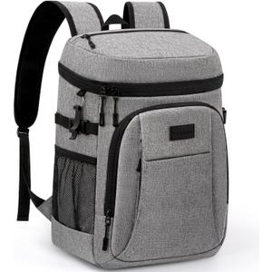Tuwubi Cooler Backpack 35/42 Cans, Backpack Coolers Insulated Leak Proof for Men Women, Waterproof Soft Sided Lunch Camping Beach Travel Ice Chest Backpack Cooler Bag (Medium, Grey)