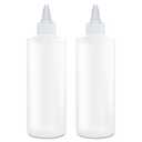 BRIGHTFROM Twist Top Applicator Bottles, Squeeze 8 OZ Empty Plastic Bottles, Refillable, Open/Close Nozzle - Hair Coloring/Multi Purpose (Pack of 2)
