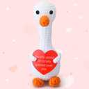 2 x Jenaai Funny Crochet Gift for Boyfriend Girlfriend Him Her Wife Husband I Love You Gifts Anniversary and Birthday Ideas, Handmade Positive Silly Goose Crochet for Couples Small Romantic Decor