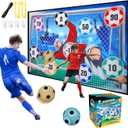 VATOS Toy Soccer Ball Game Set for Boys and Girls, Indoor Outdoor Backyard Toss Soccer Goal Game with 2 Balls, 1 Flannel Target, Soccer Toys for 3-5 6-8 8-12 Years Old Kids Birthday
