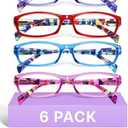 Gaoye 4.0 Reading Glasses for Women, 6 pack Fashion Readers for Women Spring Hinge Eye Glasses, Blue Light Reading Glasses
