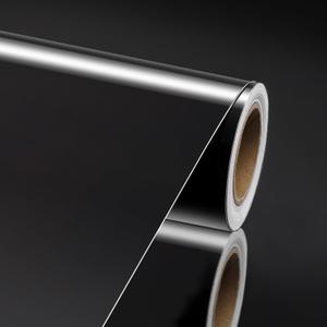 Livelynine 15.8x197 Thick Black Contact Paper Peel and Stick for Cabinets Waterproof Kitchen Wallpaper Modern Glossy Black Countertop Contact Paper Bathroom Counter Vanity Table Furniture Vinyl Wrap