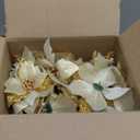 24 Pcs Christmas Poinsettia Flowers Artificial with Clips, 5.9" Christmas Decor Glitter Poinsettia Flowers for Christmas Tree New Year Wedding Party Wreath DIY Garland Decor (Gold)