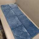 OLANLY Memory Foam Bath Mat Rug 70x24, Ultra Soft and Absorbent Bathroom Rugs, Non-Slip, Comfortable, Machine Washable Bath Carpet for Bathroom Floor, Tub, Shower and Home Decor Accessories, Blue