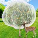 6x7 ft Fruits Tree Netting, Ultra-Fine Mesh Garden Insect Tree Cover with Drawstring Transparent Bird Plant Barrier Flower Fruits Mesh Screen for Preventing Deer Squirrel Bug