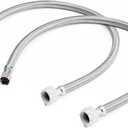 WMAXPFIT(2 Pack) 16 Inch Toilet Water Supply Line 3/8 Inch Female Comp. x 7/8 Inch Female Ballcock, Toilet Flexible Water Connector Hose, Stainless Steel Braided Water Supply Line (16 INCHES)
