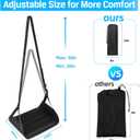 Airplane Foot Hammock for Plane Travel Essentials, Airplane Foot Rest with 2 in 1 Removable Support Pad, Adjustable Foot Hammock with Thicken Memory Foam, Foot Rest for Plane Travel Foot Leg Rest (Black)