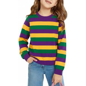 New Orleans Sweatshirts Kids Boys Girls Fat Tuesday Carnival Shirt New Orleans Long Sleeve Pullover Tops 6-12 Years (Purple)