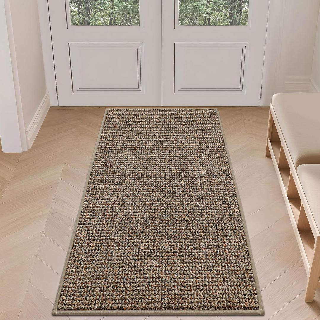 Mat 24" x 60", Non-Slip Washable Doormats Entrance Mat, Dirt Resistant and Absorbent Welcome Mat, Low Profile Floor Mats for Front Back Door and Entryway, Beige