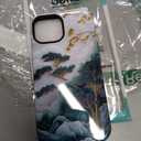Compatible with iPhone 15 Case,Hybrid 2-Layer Hard Shell Silicone Case - Mountain Tree Landscape - Scratch Resistant Shockproof Cover