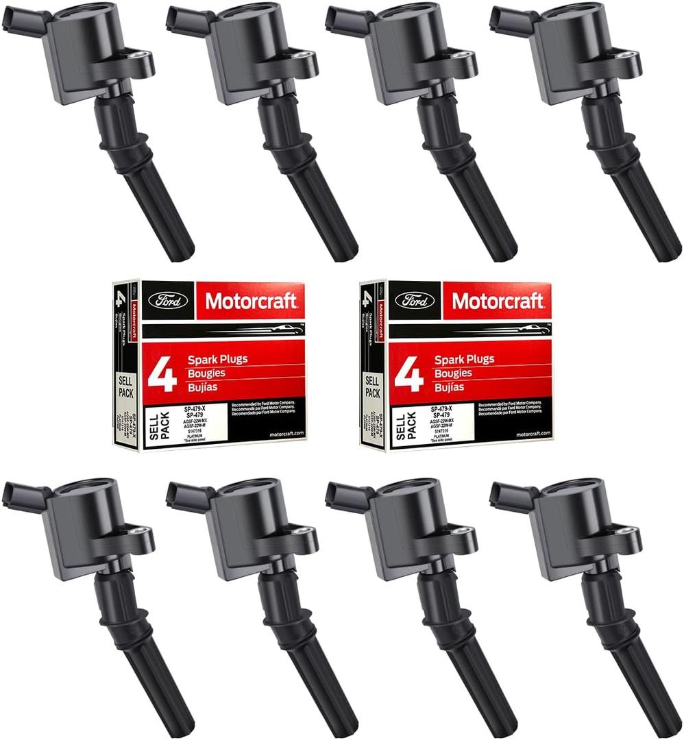 MAS Set of 8 Ignition Coil DG508 & Motorcraft Spark Plug SP479 Compatible with Ford 5.4L V8 Expedition F-150 F-250 Super Duty Expedition Lincoln Navigator AGSF22WM