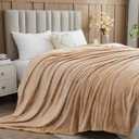 NEWCOSPLAY Super Soft Throw Blanket Brown Premium Silky Flannel Fleece Leaves Pattern Lightweight Bed Blanket All Season Use (Brown, Throw(50"x60"))