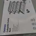 Geesta 4-Tier Upgraded Collapsible Cooling Rack with Adjustable 3 Setting Design Stackable Roasting Cooking Drying Wire Cooling Rack for Cookies Baking Gifts for Women (Black)