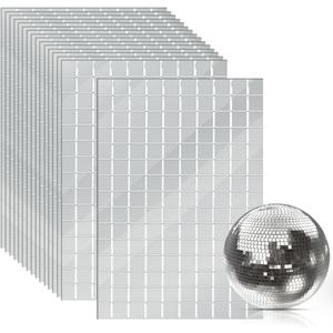 OTYMIOW 2250 PCS Disco Ball Tiles, 10 x 10 MM Self-Adhesive Disco Ball Stickers, Mosaic Mirror Tiles
