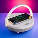 BELMAK Bedside Lamp with Wireless Charger, Birthday Gifts for Women, 6 in 1 Touch Bedside Lamp, Portable Bluetooth Speaker, Gift for Her, Mom, Dad, Mens Gifts for Birthday Unique