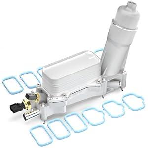 926959 Improved Full Aluminum Engine Oil Filter Housing Kit with Oil Cooler Sensors & Gaskets Compatible with 20112016 Chrysler 200 300, Dodge Charger Avenger, Jeep Wrangler, Ram ProMaster 3.6L V6