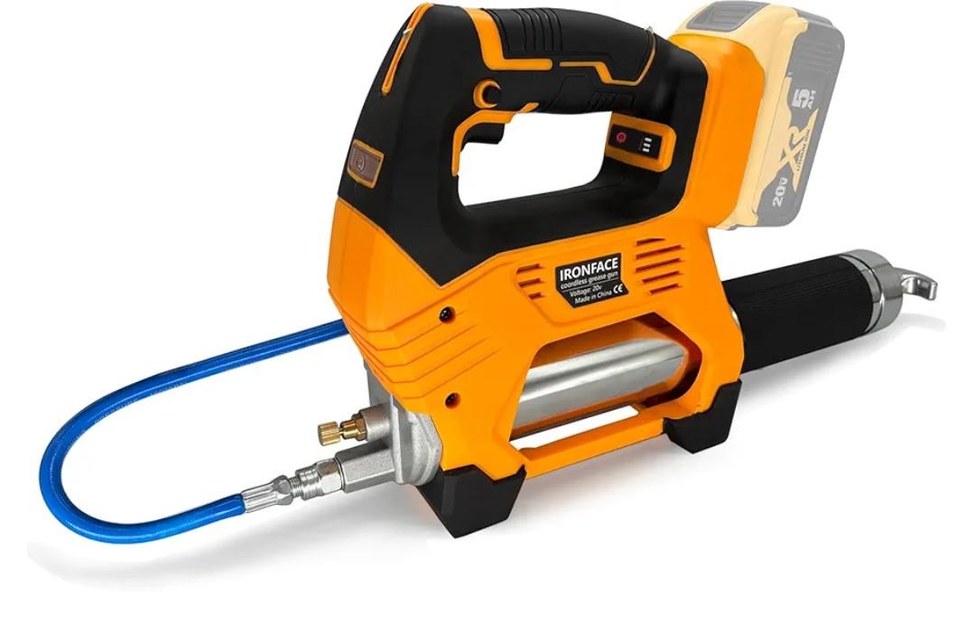 IRONFACE Electric Grease gun for Dewalt 20V Battery,Brushless Motor,10000 PSI Cordless Grease Gun Battery-powered(No Battery, Tool Only)