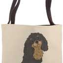 Black and Tan Cavalier King Charles Spaniel Cavie Mom Tote Bag (16 inches)