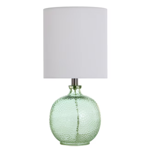 8 -inch Ocean Blue Textured Glass Table Lamp for Office, Dorm Or Bedroom, Reading Bedside Lamp