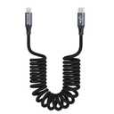 AGVEE 3ft Coiled Short USB-C to Lightning Charging Cable [MFI Certified] 30W PD Fast Charger Cord in Car for iPhone 14/13/12/11/XS/8/7/6/5 CarPlay, iPad, iPod, Dark Gray