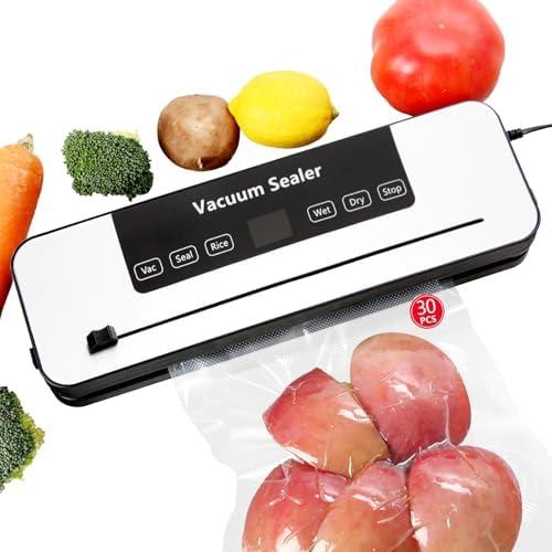 Namiikoo Vacuum Sealer Machine,Food Saver Vacuum Sealer Machine, With 30 Vacuum Bags & Built-in CutterAutomatic One-Touch Operation, Multiple Sealing Modes