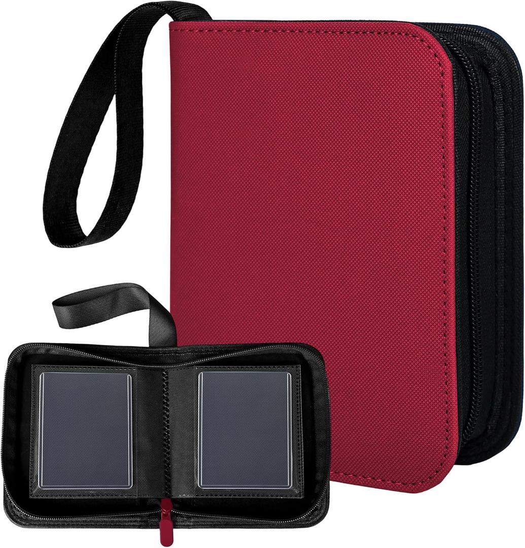 1 Pocket Toploader Binder 40 Pockets One Pocket Mini Trading Card Album,Diamond Leather Small Card Binder for 3x4 Rigid Top Loaders,Portable TCG Photocard Holder