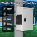 Outdoor Electrical Box with Thermostat and Fan, Cold-Rolled Steel Plate, Aluminum Alloy Back Beam, One-Piece Ventilation Design, IP65 Waterproof, Wall/Pole Mounted. (15.7" x 11.8" x 5.9")