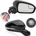 Right Passenger Side Mirror for 2013 2014 2015 2016 Ford Fusion Sedan S SE SE Hybrid,Power Mirror with Heated,In-housing Signal Light,Puddle Lights,Manual Folding,Ford Fusion Mirror Black