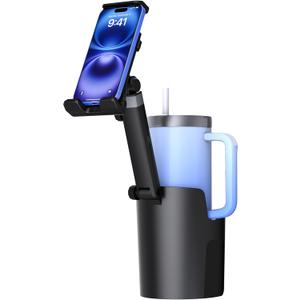 Vitog 2-in-1 Phone Holders for Your Car, Universal Cup Holder Phone Holder with 360 Rotation & Long Arm Mount, Car Phone Holder Compatible with iPhone, Samsung, All 4.0-14.0" Phones & Tablets