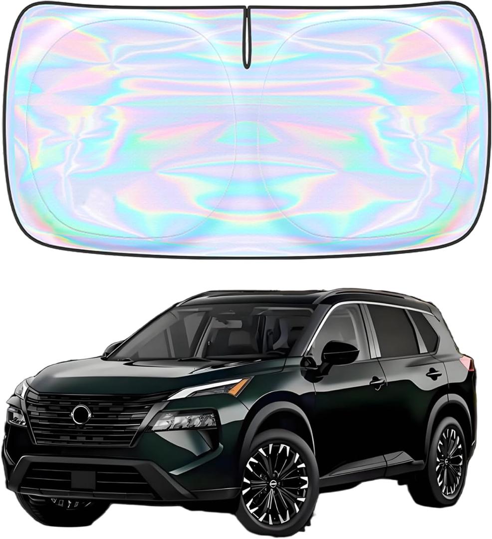 Windshield Sun Shade for Nissan Rogue 2021-2026 - 4 Layers Sunshade Compatible with Nissan Rogue Foldable Front Window Sunshade Sun Visor Protector Block UV Rays Keep Your Car Cooler Car Accessories