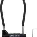 4 Digit Combination Lock for Locker, 6.8 Inch Resettable Combination Padlock with Steel Cable Rope, Waterproof Outdoor Small Cable Lock for Cabinet, Gym, Fence, Toolbox, Luggage (Black)