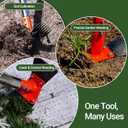 2-in-1 Garden Hoe and Weed Puller Rake, 60 Inch Adjustable Long Handle Weeding Tool Heavy Duty Spring Steel Head with Sand Texture Finish, Weed Remover for Garden, Yard, Lawn, Driveway