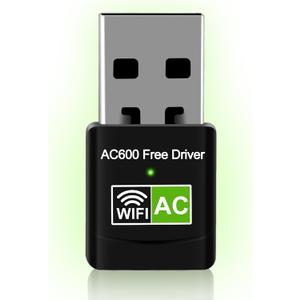 AC600 USB WiFi Adapter for Desktop PC, Driver Free Wireless Network Adapter for Laptop, 5G/2.4G Dual Band High Speed Mini WiFi Dongle Stick, Compatible with Windows 11/10/8.1/8/7/XP/Vista (600M, green)