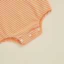 2 x Baby Boy Girl Easter Outfit Sweatshirt Romper Striped Carrot/Bunny Long Sleeve Bubble Romper Waffle Knit Bodysuit (3-6 Months, Orange)