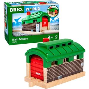 BRIO World 33574 - Train Garage - 1 Piece Wooden Toy Train Accessory for Kids Age 3 and Up