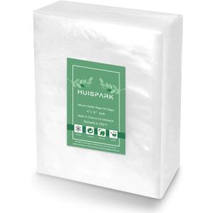 Vacuum Sealer Bags,Heavy Duty Pre-Cut Design Commercial Grade 4x6 Inch Food Sealable Bag for Heat Seal Food Storage, Seal Bag Boilsafe to 280F Freezable, Resizable,Reuseable (100Pcs)