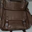 PU Casual Backpack Men's casual backpack Leather laptop backpack Daily commuter leather backpack College backpack (Brown), Large