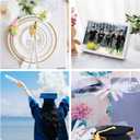 Graduation Ribbon, 0.39 Inch x 9.8 Yards Hot Stamping Process Congrats Grad Ribbon Gold Glitter Decorative Class Ribbon Ribbon for Gift Wrapping Party Decoration (White Gold)