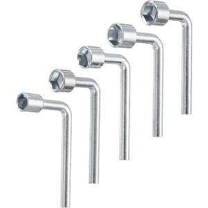 HARFINGTON l Shaped Angled Open Hex Socket Wrench Set 11/12/13/14/15mm Metric Carbon Steel Single Ended 6 Point Socket Spanner for General Repairing Pipeline Bicycle Maintenance