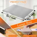 HUAKENER Large Stainless Steel Cutting Boards for Kitchen, Cutting Board with Counter Lip, Cutting Board with Silicone Mat for Meat, Fruits, Vegetables, Bread (15.7 x 11.8 Inch)