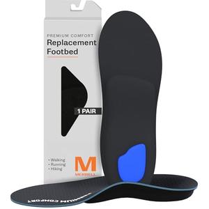 MERRELL Premium Comfort Insoles for Men - Orthotic Insoles with Slow Rebound Memory Foam & Semi-Rigid Cork Layer for support - Plantar Fasciitis Relief, Work Boot, Hiking/For Low to Medium Arch Height, 11